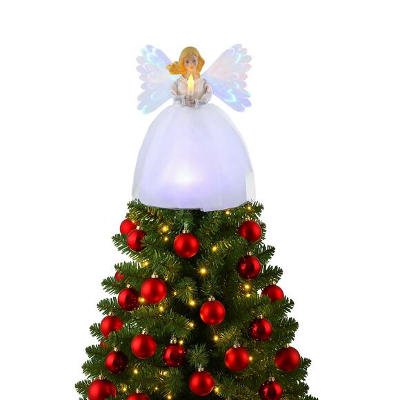 Mr. Christmas Animated Moving Tree Topper Fiber Optic Light Up Angel White LED - Picture 9 of 9